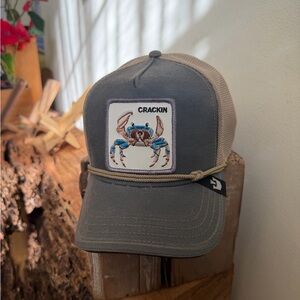 Goorin Bros “Crackin” Gray and Tan Crab Patch Trucker Cap